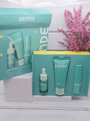 DEINDE Skincare Travel Set: Purifying Cleanser, Strengthening Serum, Face Stick