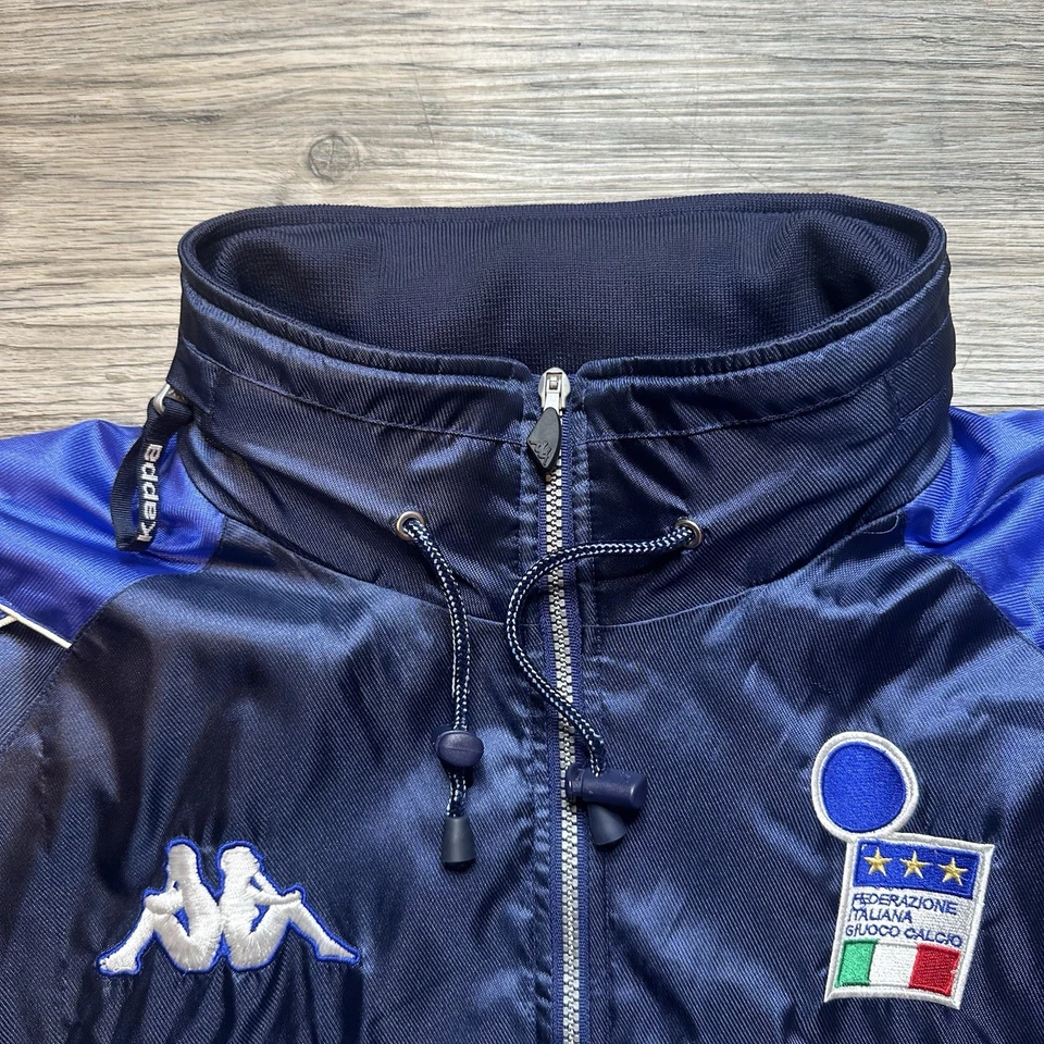 Vintage 2000 Kappa Italy Gara Jacket XL Windbreaker Italiana Giuoco Calcio  - Image 3 of 4