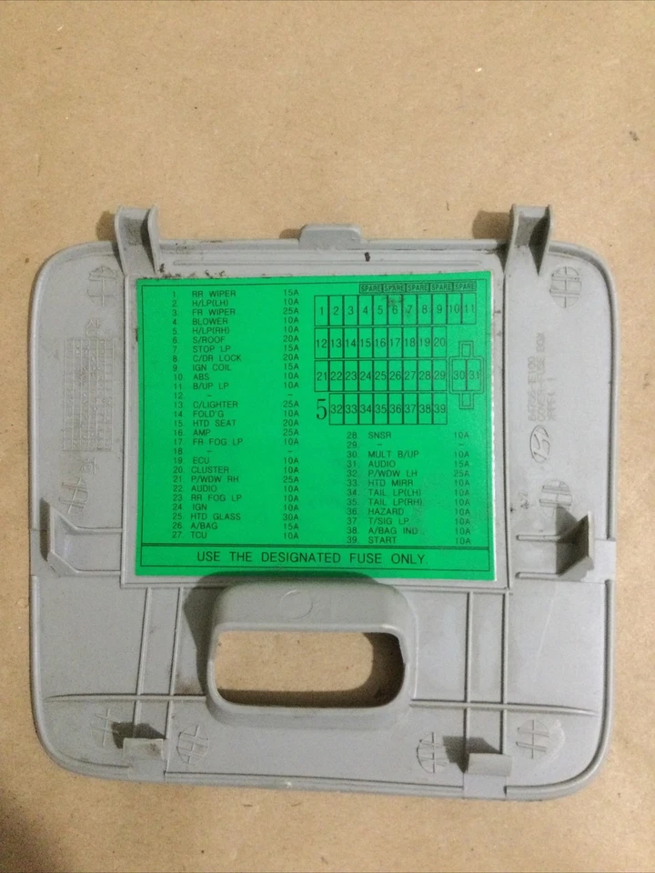 Panel de cubierta de caja de fusibles Hyundai Accent 2006-2011/ajuste OEM usado (84756-1E100) Foto 2 de 4