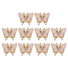 10 Pcs Butterfly Charm, Gold Plated Butterfly Pendant, Light Purple, 23x26mm