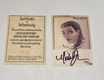 2001 Michael Turner's Fathom Autograph card signed by Mike Turner 782/1500 COA