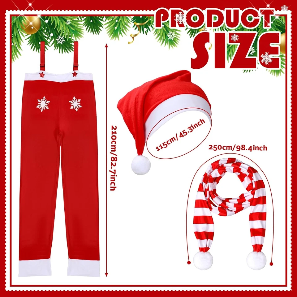 3 peças conjunto de fantasia de Natal esqueleto 12 pés roupas gigantes acessórios incl - Imagem 3 de 4