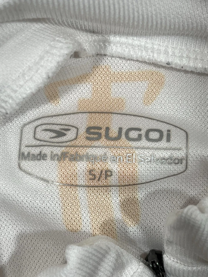 Camiseta deportiva de ciclismo Sugoi para mujer S/P blanca manga corta logotipo corazón malla 3 bolsas Foto 2 de 4