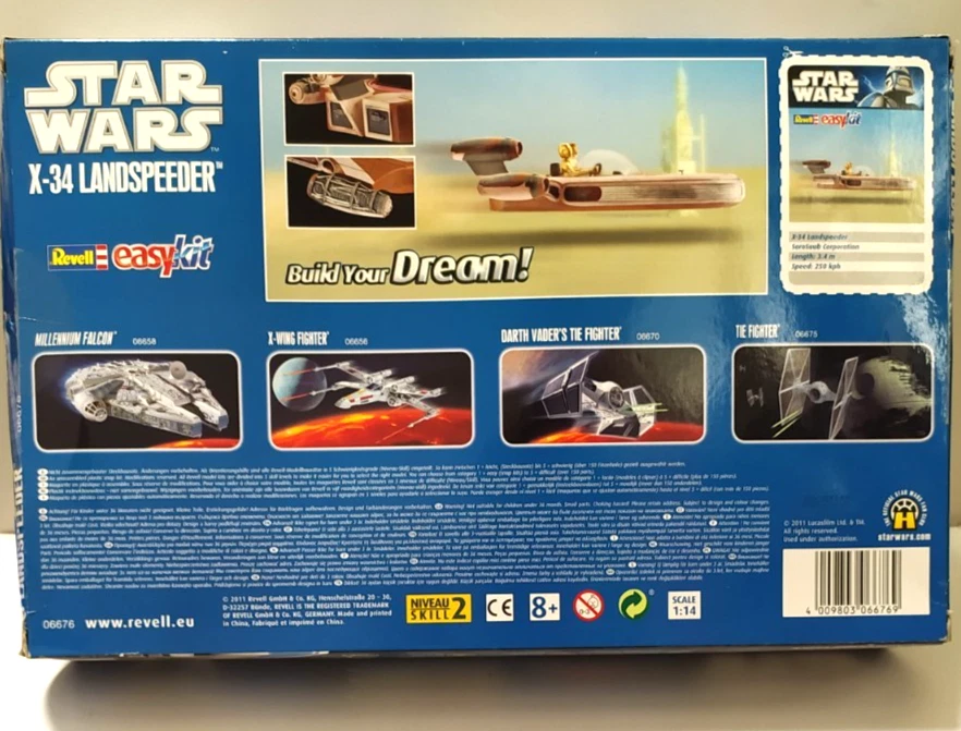 REVELL 1:14 EASY KIT STAR WARS X-34 LANDSPEEDER 41 PARTI 24,3 cm ART 06676 - Immagine 2 di 2