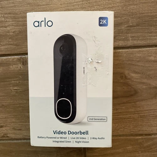 Arlo 2K 2nd Gen Video Doorbell, Battery or Wired *NEW -Open Box* Opens in a new window or tab