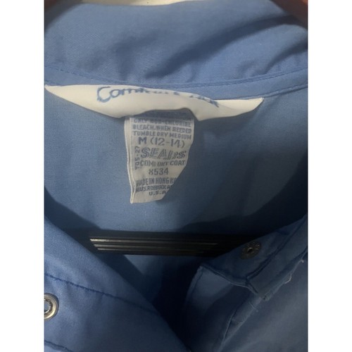 Abrigo bata vintage para mujer Sears talla M azul The Comfort Perma Prest botón - Imagen 2 de 7