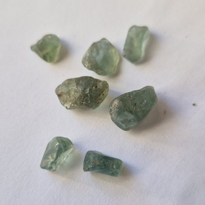Rauer grüner bläulicher Apatit 16,82ct/7Stk. Keine Behandlung. Kenia. #AP337