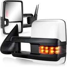 White Towing Mirrors Led Amber Signals For 2003-2006 Chevy Silverado Gmc Sierra White Towing Mirrors Led Amber Signals For 2003-2006 Chevy Silverado Gmc Sierra