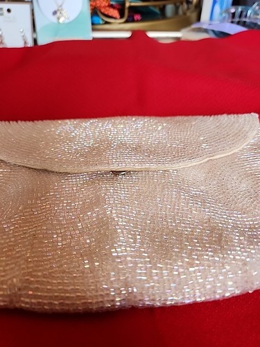 Vintage RICHERE Beaded Purse Evening Bag Clutch 1960's Japan Made By Hand - Picture 2 of 15