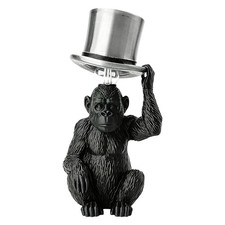 Monkey Table Lamp with Top Hat Animal Sculpture Night Light for Living Room