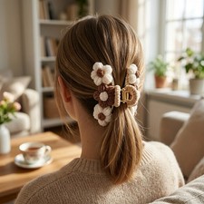 Cute Knit Flower Hair Claw Clip Crochet Floral Hair Claw for Women