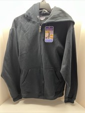 JERZEES Unisex NuBlend Full-Zip Hooded Sweatshirt Pockets NWT Black S 34/36