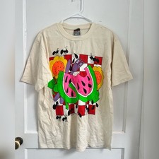 Vintage 90s Russell Ant Picnic Party Cotton T Shirt Made In USA Size M