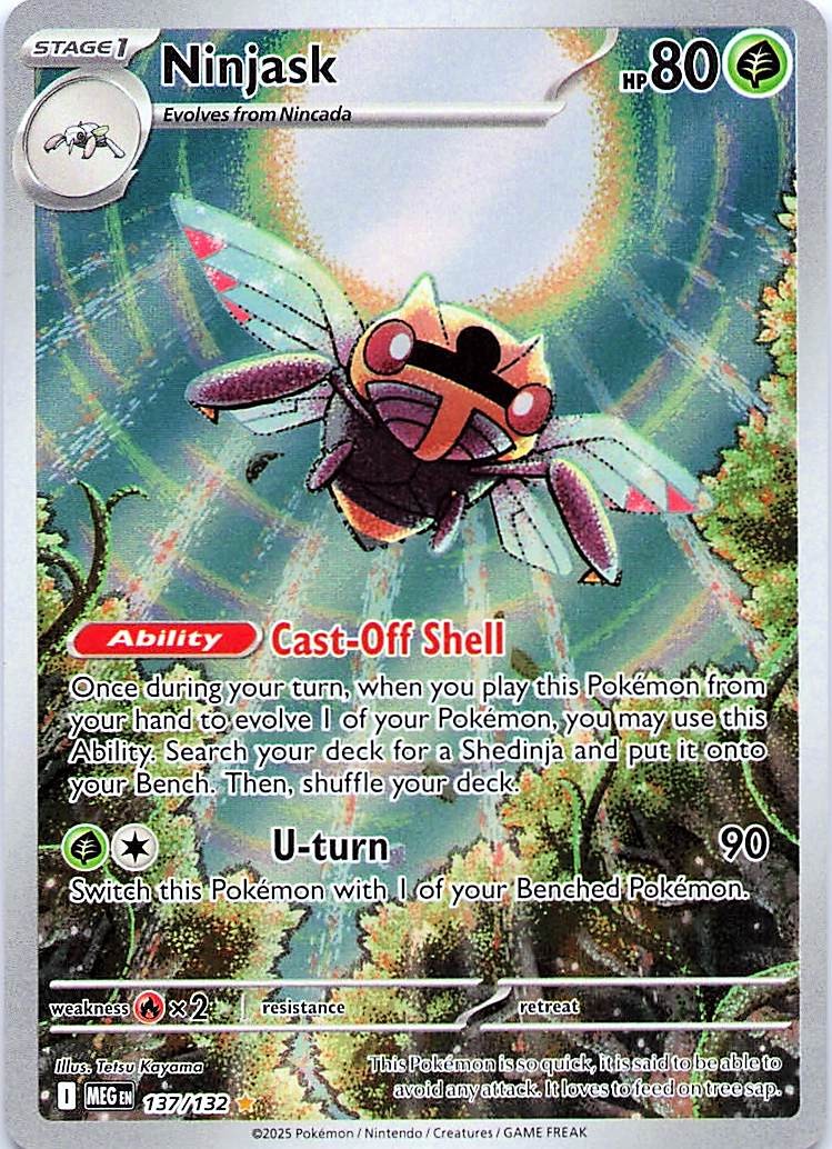 Ninjask Holo Illustration Rare ME01: Mega Evolution 137/132 NM