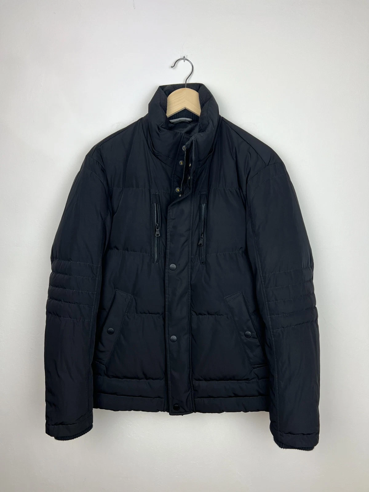 HUGO BOSS Solid Black Quilted Down Insulated FullZip Modern Jacket 38US\48IT image 8