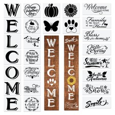 Welcome Letter Stencils for Painting on Wood Canvas and More - Reusable Large