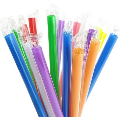 100 Pcs Multi Colors Jumbo Smoothie Boba Straws,Plastic Milkshake Disposable