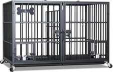 48/42 inch XL Dog Crate Large Dog/Double Medium Dogs,Heavy Duty Metal Dog