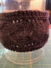 Hand Knit Women  s Acrylic Headband, Ear Warmer, Gray to Purple