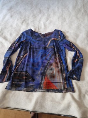 AKRIS punto shirt, blau/mehrfabig Grösse 38, Seide