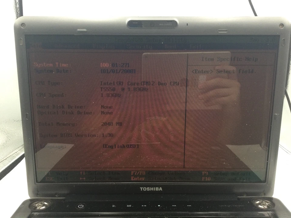 TOSHIBA A305-A6837 - BOOTS TO BIOS - BAD LCD - INTEL CORE 2 DUO -2GB RAM-READ-BB - Image 2 of 4