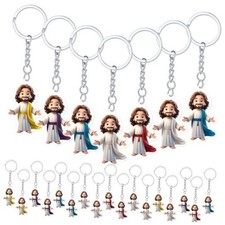 AceOrbit 100 Pcs Mini Jesus Keychains Bulk Acrylic Jesus Christian Keychains