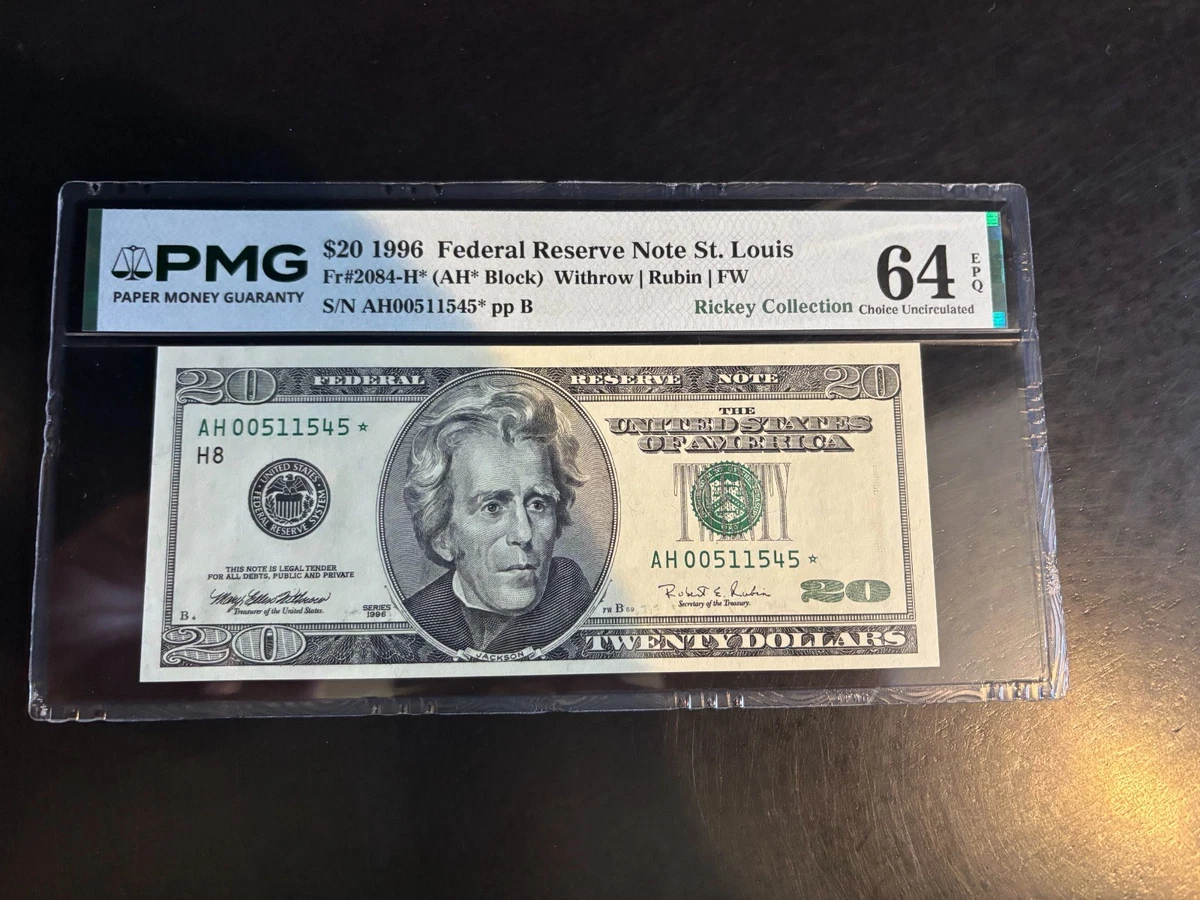 Uncirculated $20 1996 US Federal Reserve Small Notes for sale | eBay