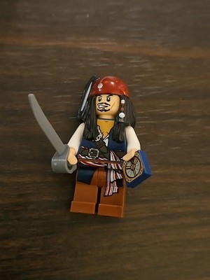 LEGO 4184 Pirates of The Caribbean Jack Sparrow Minifigure W/ Accessories GUC 