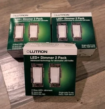 LOT OF 3 (6 TOTAL) Lutron Diva LED+ Dimmer Switch 150-Watt/Single-Pole