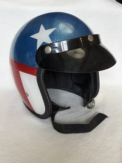 Vintage Kunoh Motorcycle Helmet American Flag Evel Knievel Easy Rider w/ Visor
