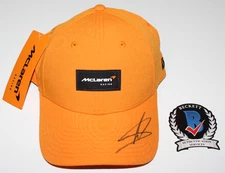 LANDO NORRIS SIGNED MCLAREN RACING FORMULA 1 OFFICIAL 2025 HAT F1 BECKETT COA