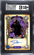 2022 Wild Card 5 Draw Jaylen Warren SGC 10 w/10 Auto Purple Gold Foil /4