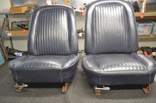 Oem Dark Blue Bucket Seats Pair 1963 Corvette Wtracks And Seat Backs