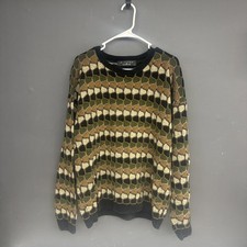 Vintage Protoge Collection Sweater Mens Large Textured 3D Knit Cosby Biggie USA