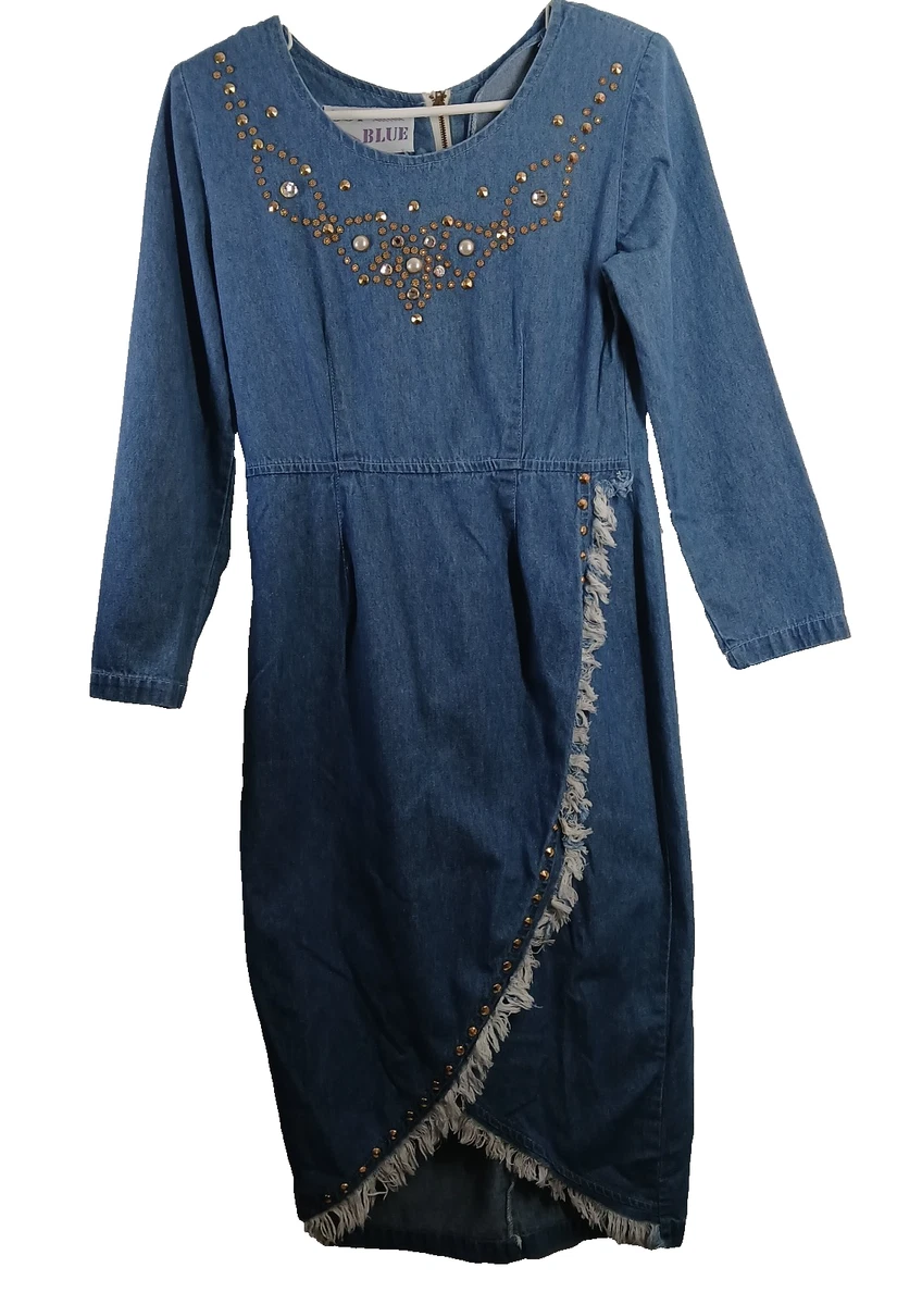 Denim Wrap Dresses for sale | eBay