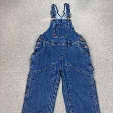 Dickies Dungarees Kids Large Blue 28x32 Overalls Denim Carpenter Workwear Youth