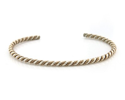 Navajo Twist Cuff Bracelet Sterling Silver Gold Authentic Vintage Native Artist