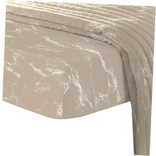 Pure 100 Cotton Fitted Sheet Only, Luxurious 400 Thread Queen Marble Taupe