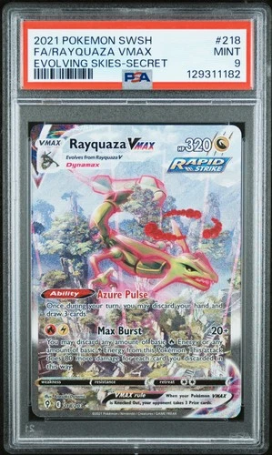 2021 POKEMON SWORD & SHIELD EVOLVING SKIES SECRET FULL ART/RAYQUAZA VMAX PSA 9