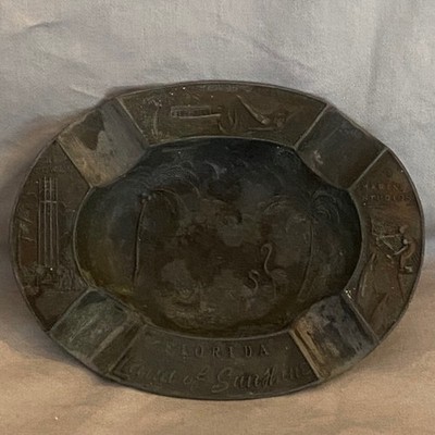 Vintage Florida Land of Sunshine Ashtray Marine Studios Bor Tower Souvenir