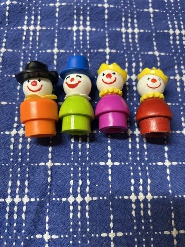 Fisher Price Little People Clown Set 3PC Vintage Purple Green Orange Extra