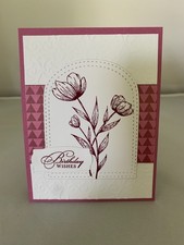 Stampin Up Card Kit Set Of 4 "Happy Birthday" cards 7a Rich Razzleberry