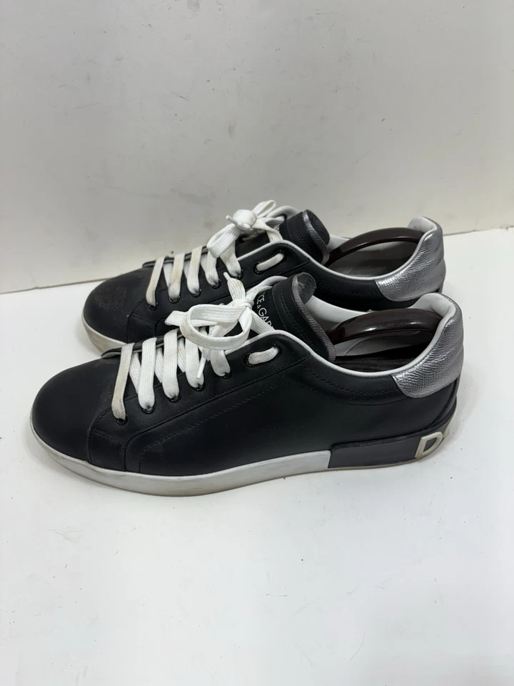 Zapatillas Hombre Dolce & Gabbana Portofino Talla 10 Negro Blanco Foto 4 de 4