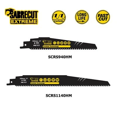SabreCut Heavy Duty Carbide Reciprocating Sabre Saw Blades Long Life Wood Metal