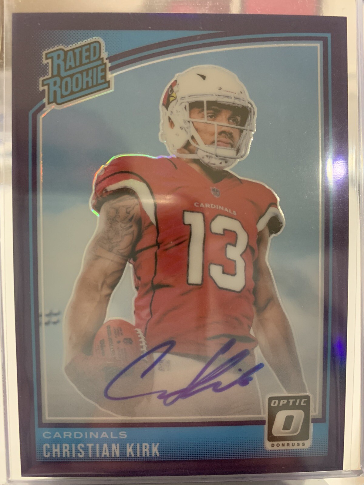 2018 Panini Optic Christian Kirk #163 Purple Rookie Auto #’D 25/35