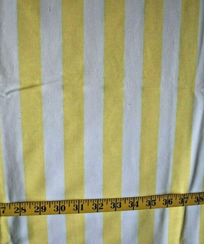 YELLOW & WHITE STRIPES SWEAT SHIRT COTTON POLY FABRIC NO STRETCH 34X58 INCHES - Picture 2 of 2
