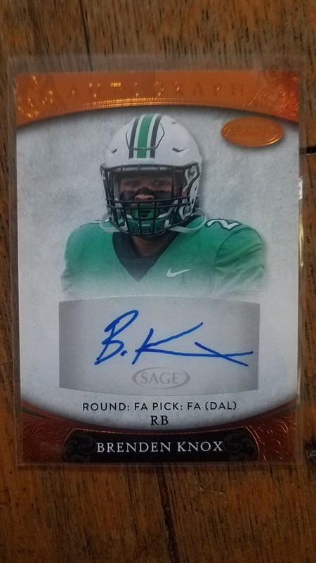 SAGE BRENDEN KNOX AUTOGRAPH Gold mint to near Mint condition 