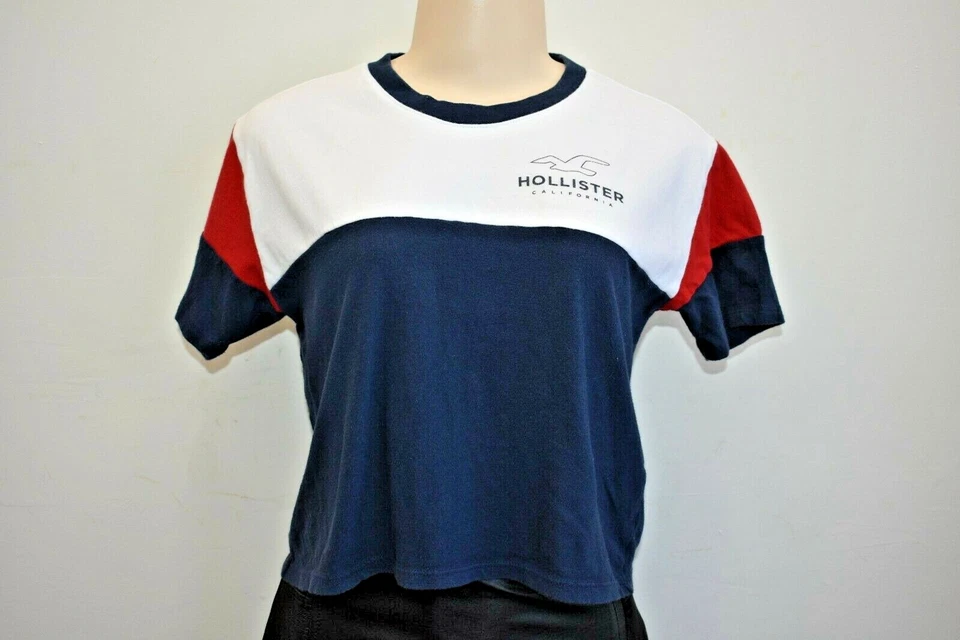 Camiseta Hollister Multicolor Mezcla Algodón Manga Corta Talla XSmall En Oferta Foto 2 de 4