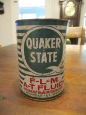 QUAKER STATE F-L-M A-T FLUID AUTOMATIC TRANSMISSION FLUID FULL STEEL CAN 1 US QT