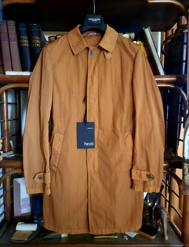 HEVO ITALIA, Spring Lightweight MACKINTOSH STYLE BROWN TRENCH COAT - 第 3/19 張圖片